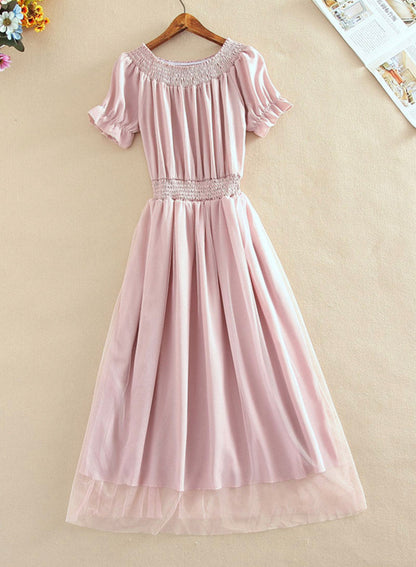 A line chiffon summer dress fashion girl dress  1110