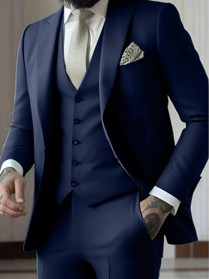 Men's Tailored Fit Single Breasted One-button 3 Pieces Wedding Suits