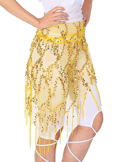 Belly Dance Dance Accessories Belt Glitter Tassel Pure Color Women's Performance