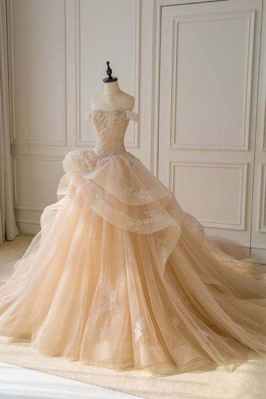 Gorgeous Champagne Appliques Quinceanera Dresses Wedding Dress     fg2598