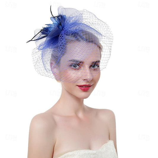 Fascinators Organza Horse Race Cocktail Elegant Vintage With Feather Bows Headpiece