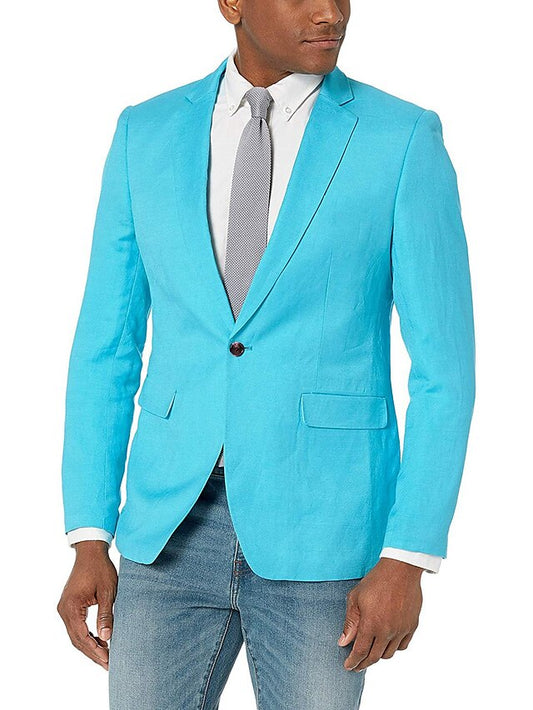 Men's Tailored Fit Single Breasted One-button Blazer Jacket