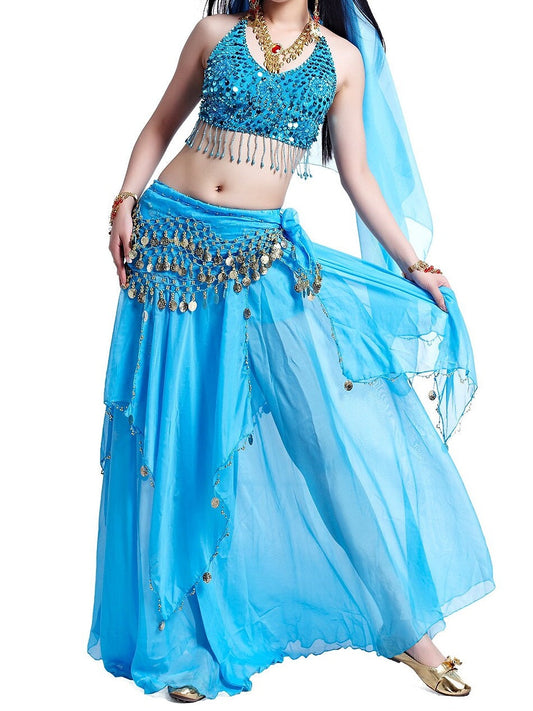 Belly Dance Coin Beading Sequin Women's Chiffon / Performance