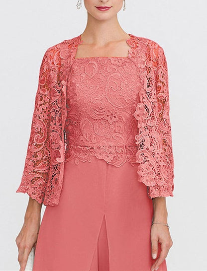 Women's Wedding Guest 3/4 Length Sleeve Floral Lace Bolero Wrap/Shawl