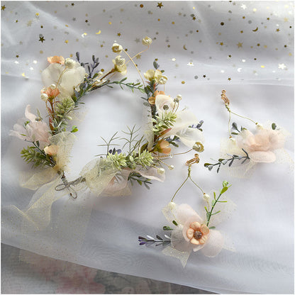 Forest style garland veil adult headdress