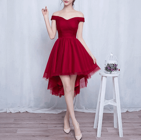 Cute high low tulle short prom dress,homecoming dress  7642