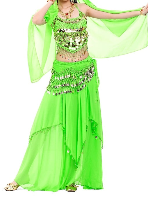 Belly Dance Top Coin Beading Sequin Women's Performance