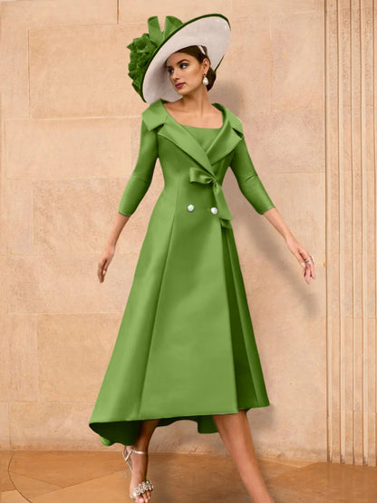 A-Line/Princess Long Sleeves Mother of the Bride Dresses with Bowknot