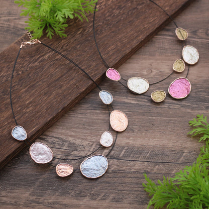 Exaggerated Daily Colorful Irregular Oval Wire Necklace