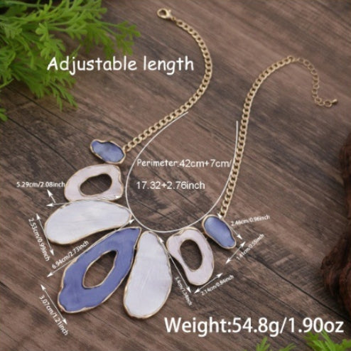 Fashionable Exaggerated Geometric Oval Cutout Alloy Necklace