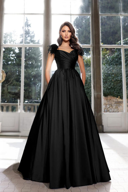 Tassel Prom Dress Dark Navy Sweetheart Off-the-shoulder YL0284