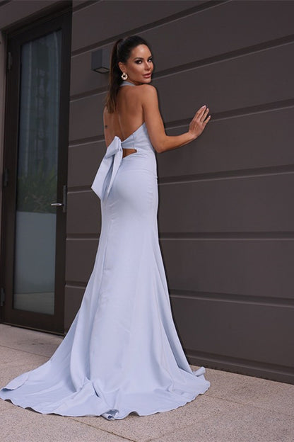 Halter Backless Mermaid Prom Dress PD0245