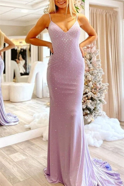 Mermaid Tie Back Light Blue Long Prom Dress