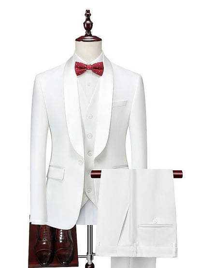 Men's Standard Fit Single Breasted One-button 3 Pieces Wedding Suits