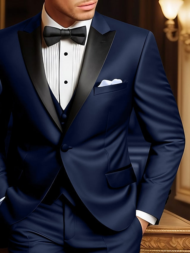 Men's Tailored Fit Single Breasted One-button 3 Pieces Wedding Suits