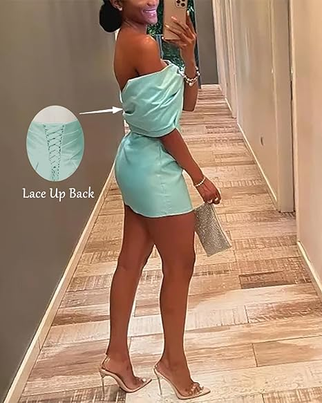 16th Birthday Off The Shoulder Homecoming Dresses Tiffany Blue Mini Bowknot Party Dress C2700