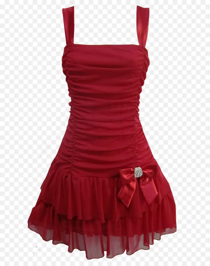 Cute A line Straps Red Short Homecoming Dress Birthday Dresses C1210