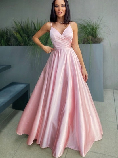 Blushing Pink Spaghetti-Straps Prom Dress PD0233