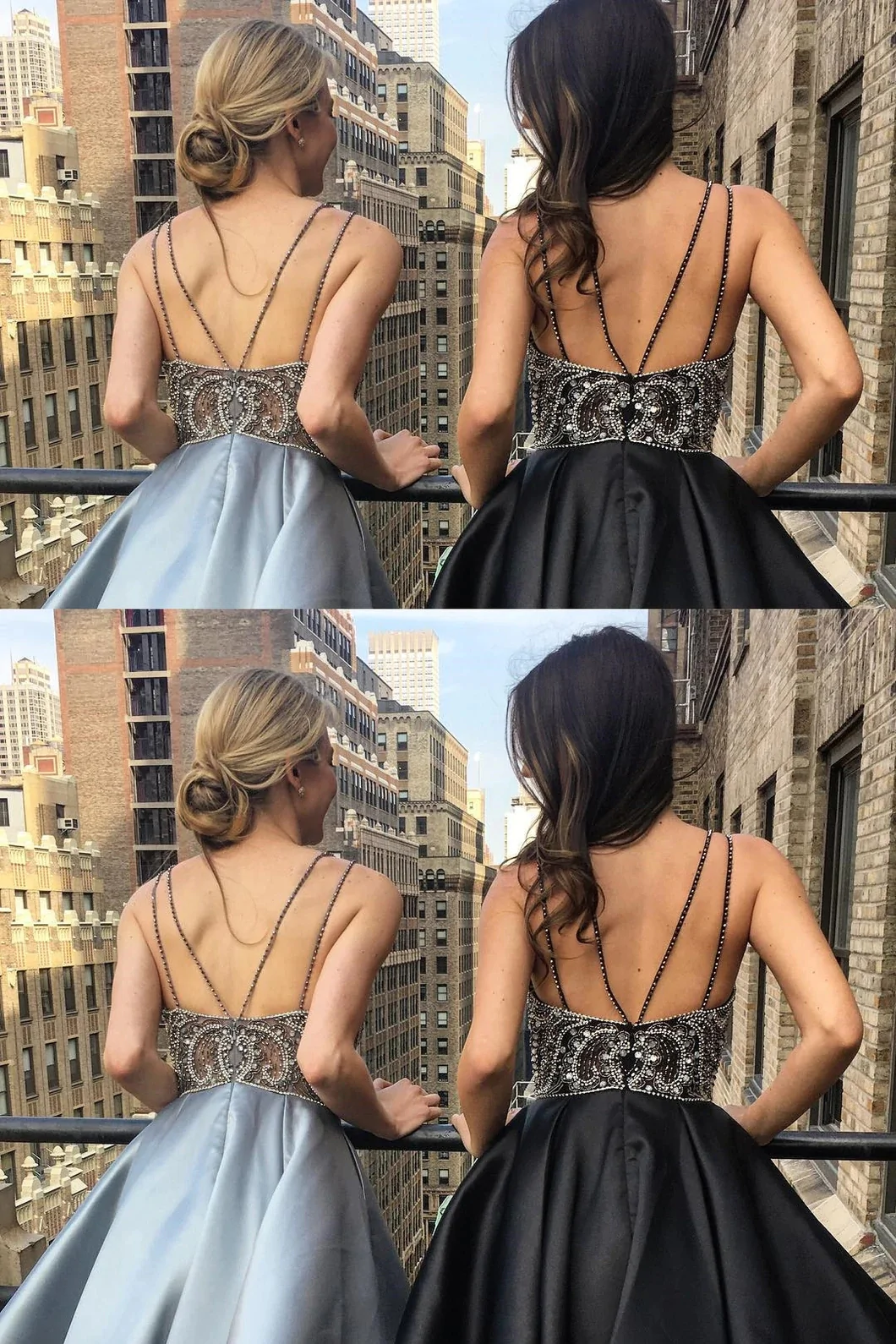 Backless Spaghetti Straps Rhinestone Short Homecoming Dress gh1738