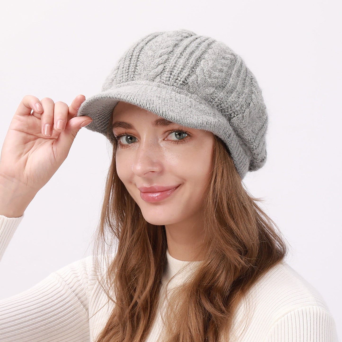 1 PC Women's Slouchy Home Daily Holiday Solid Color Knit Casual Nordic Style Daily Beret Hat