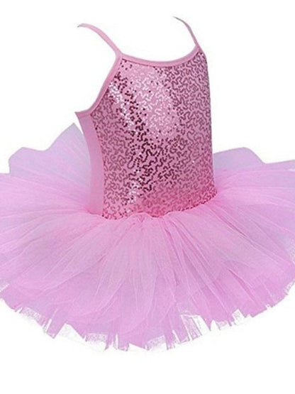 Kids' Dancewear Ballet Dress Tulle Sequined Polyester Girls' Training Performance Sleeveless