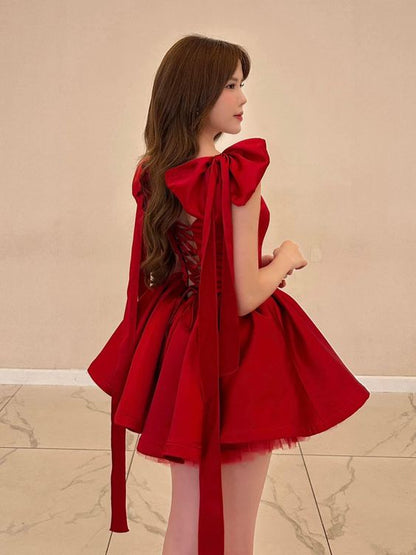 Red Straps Homecoming Dress Party Dress       fg5400