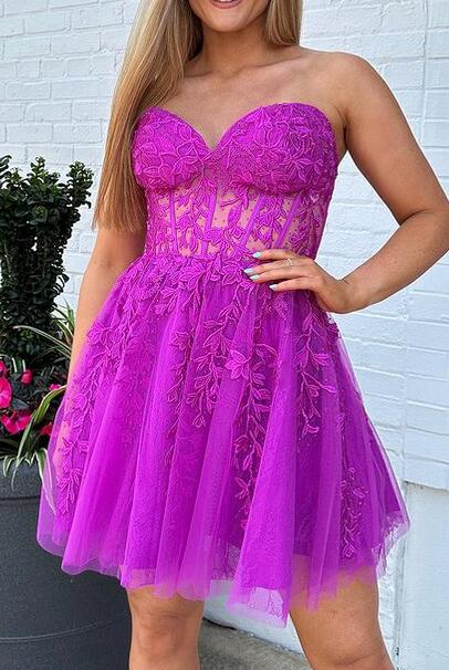 Sexy Lace Homecoming Dress, Short Prom Dress      fg3426