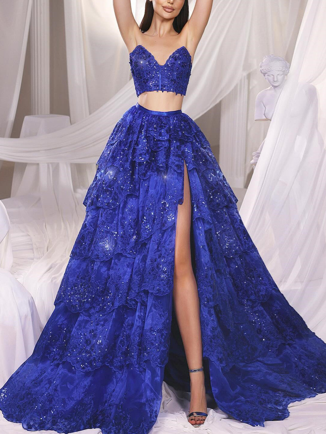 A-Line/Princess Strapless Floor-length Prom Dresses