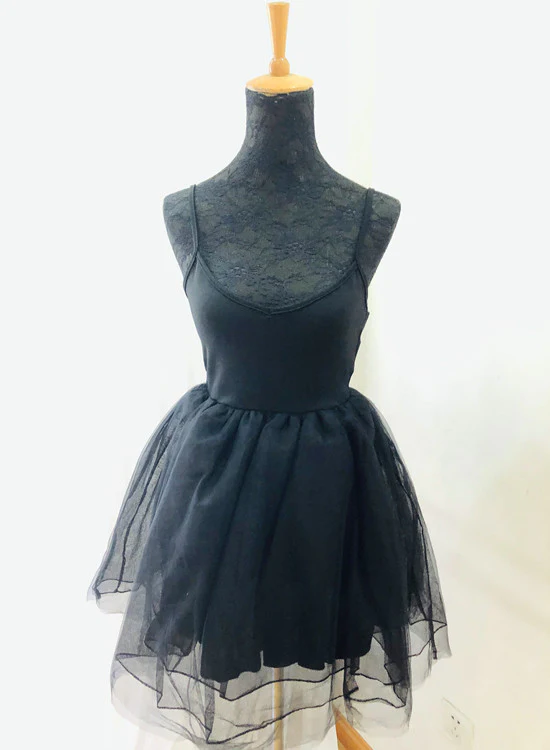 Sexy Tulle Straps Little Black Dress, Mini Women Dress gh499