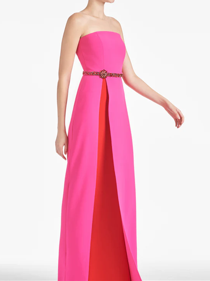 Sheath/Column Strapless Floor-Length Mother of the Bride Dresses