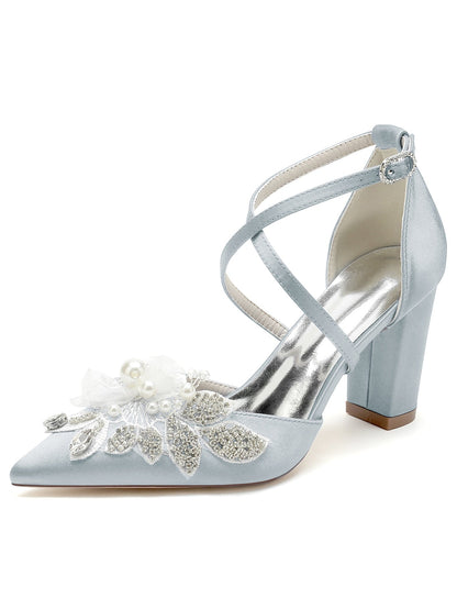 Lace Stiletto Heel Pointed Toe Bridal Shoes