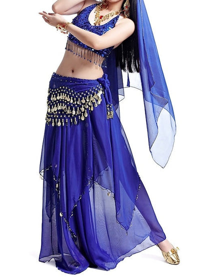 Belly Dance Coin Beading Sequin Women's Chiffon / Performance