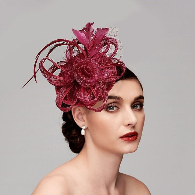 Noble Tulle Hat Fascinators Net Wedding  Hats Flower Headpiece & Knot