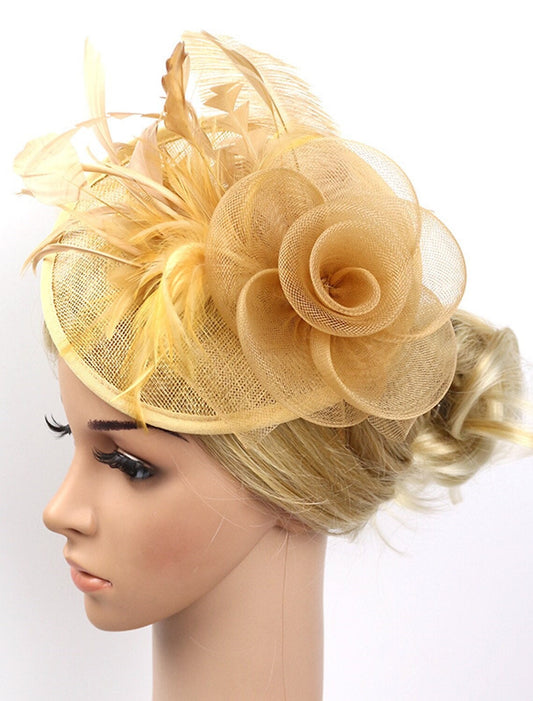 Special Occasion Tea Party Kentucky Derby Hat Fascinators  Feather Flower Headpiece