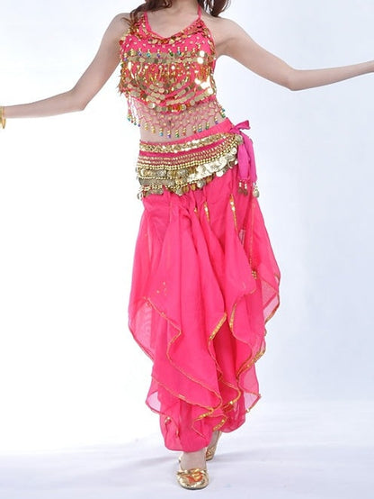 Belly Dance Sleeveless Top Coin Beading Sequin Women's Performance With Beading & Sequin & Coin