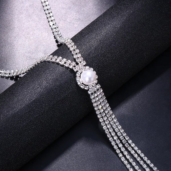 Elegant Round Rhinestone Lariat Necklace