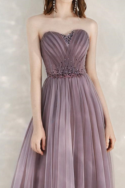 Edgynewlook Elegant Infinity Tulle Long Prom Dress With Sweetheart Sequins