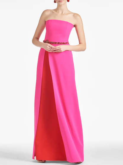 Sheath/Column Strapless Floor-Length Mother of the Bride Dresses