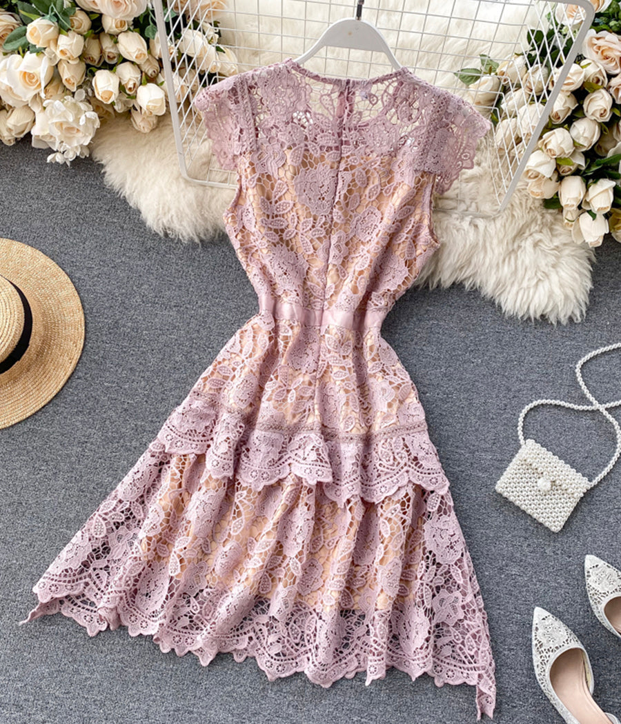 Cute lace short dress fashion girl dress  1180