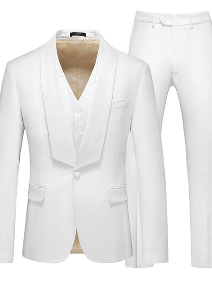 Men's Tailored Fit Single Breasted One-button 3 Pieces Wedding Suits