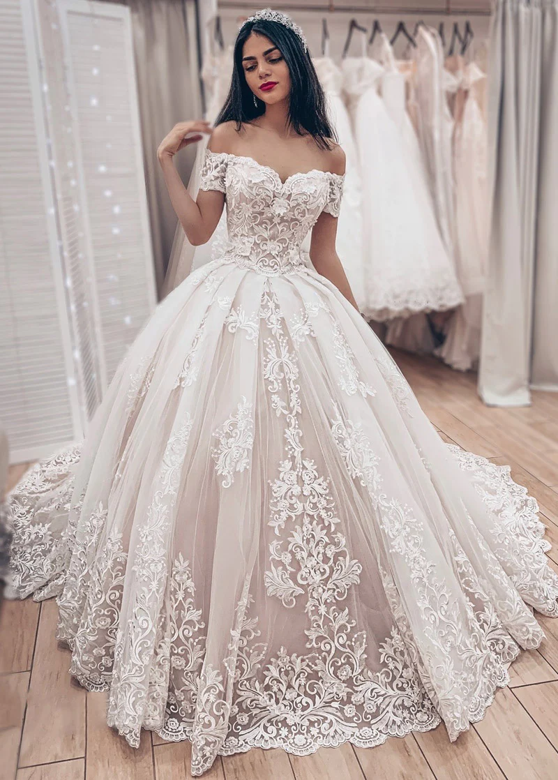 New Off-the-Shoulder Lace Bridal Wedding Dresses gh2604