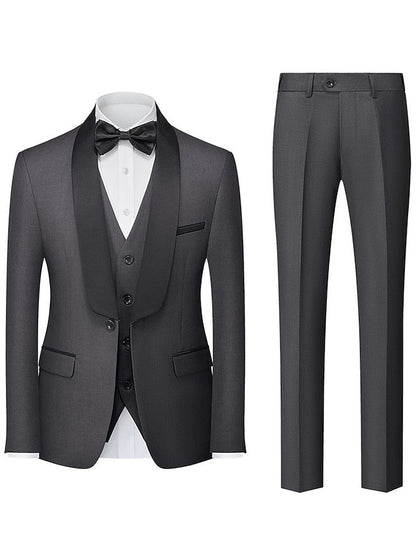 Men's Tailored Fit Single Breasted One-button 3 Pieces Wedding Suits