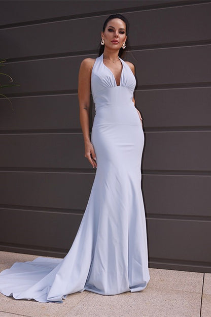 Halter Backless Mermaid Prom Dress PD0245