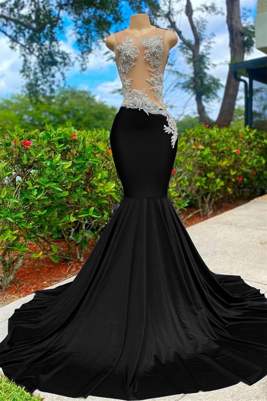 Mermaid Prom Dress Classic Sleeveless Strapless Appliques YL0104