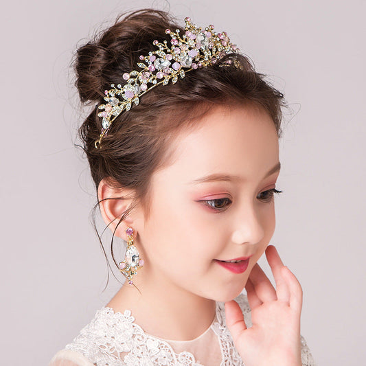 Retro Children's Rhinestone Princess Crown Headpiece Accessories