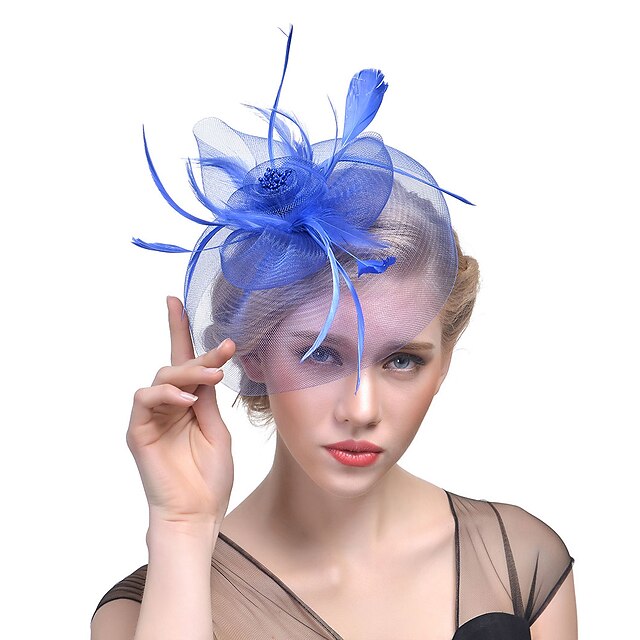 Fascinators Tulle Wedding Horse Race With Feather Headpiece