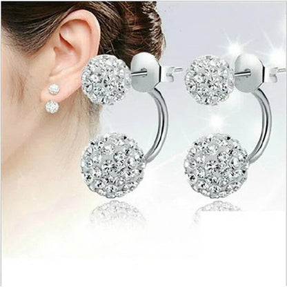 Classic Round Cut Rhinestone Stud Earrings