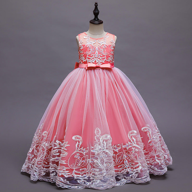 A-Line/Princess Scoop Neck Sleeveless Tulle Flower Girl Dress with Lace Appliques & Bow