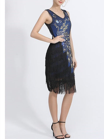 Latin Dance Dress Beading Tassel Sequins Sleeveless Natural Polyester Women's Performance Party