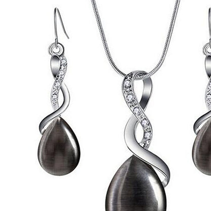 1 set Jewelry Set Drop Earrings For Women's Crystal Party Pendant Necklace